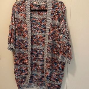 Anthropology sz L cotton knit sweater tunic. Multi color, goes with every color